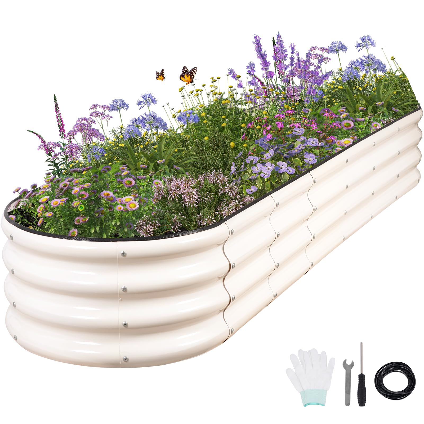 Permade raised garden bed side view shows durable, rust-resistant metal for outdoor use.