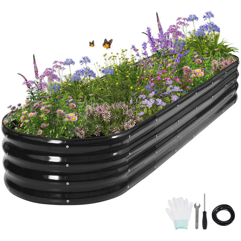 Permade galvanized raised garden bed outdoors shows durable, rust-proof construction for year-round planting.