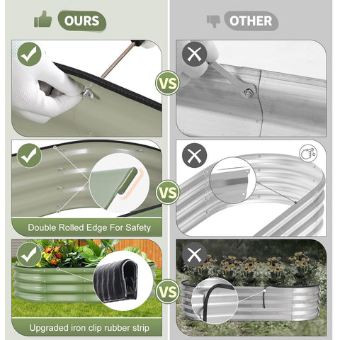 Permade galvanized steel—rust-proof finish keeps soil and plants safe.