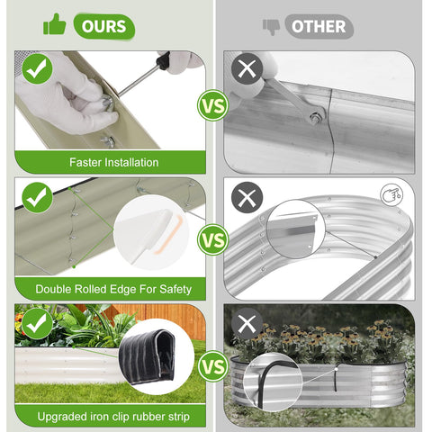 Permade garden bed bracing rods assembly visuals show sturdy support for larger plantings.