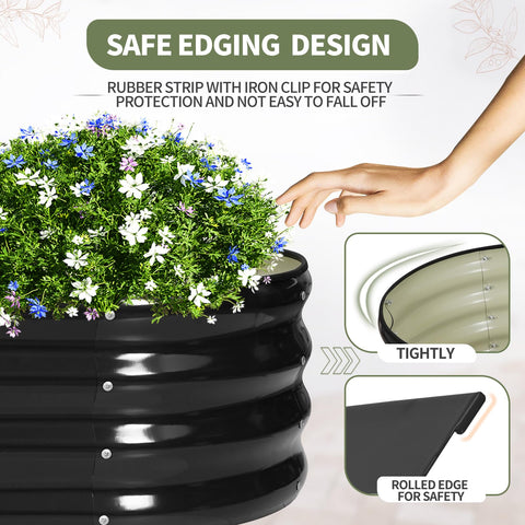 Permade raised bed safety edging close-up highlights safe folding edge and child-friendly design.