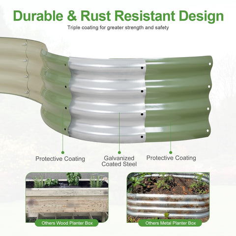 Permade galvanized bed with rust-proof coating ready for outdoor use.