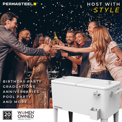 Permasteel 80-quart capacity holds about 110 cans plus ice