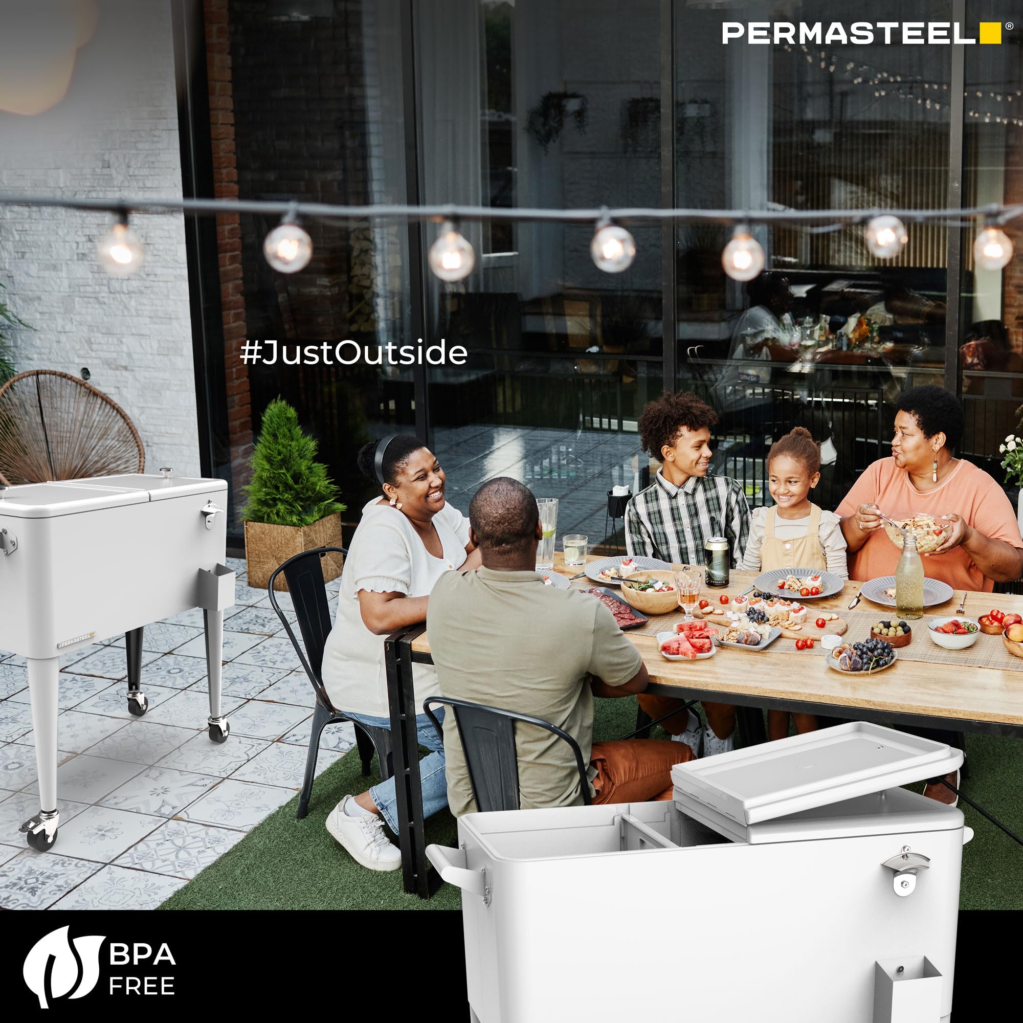 Permasteel 80-qt cooler cap catcher and bottle opener for easy access