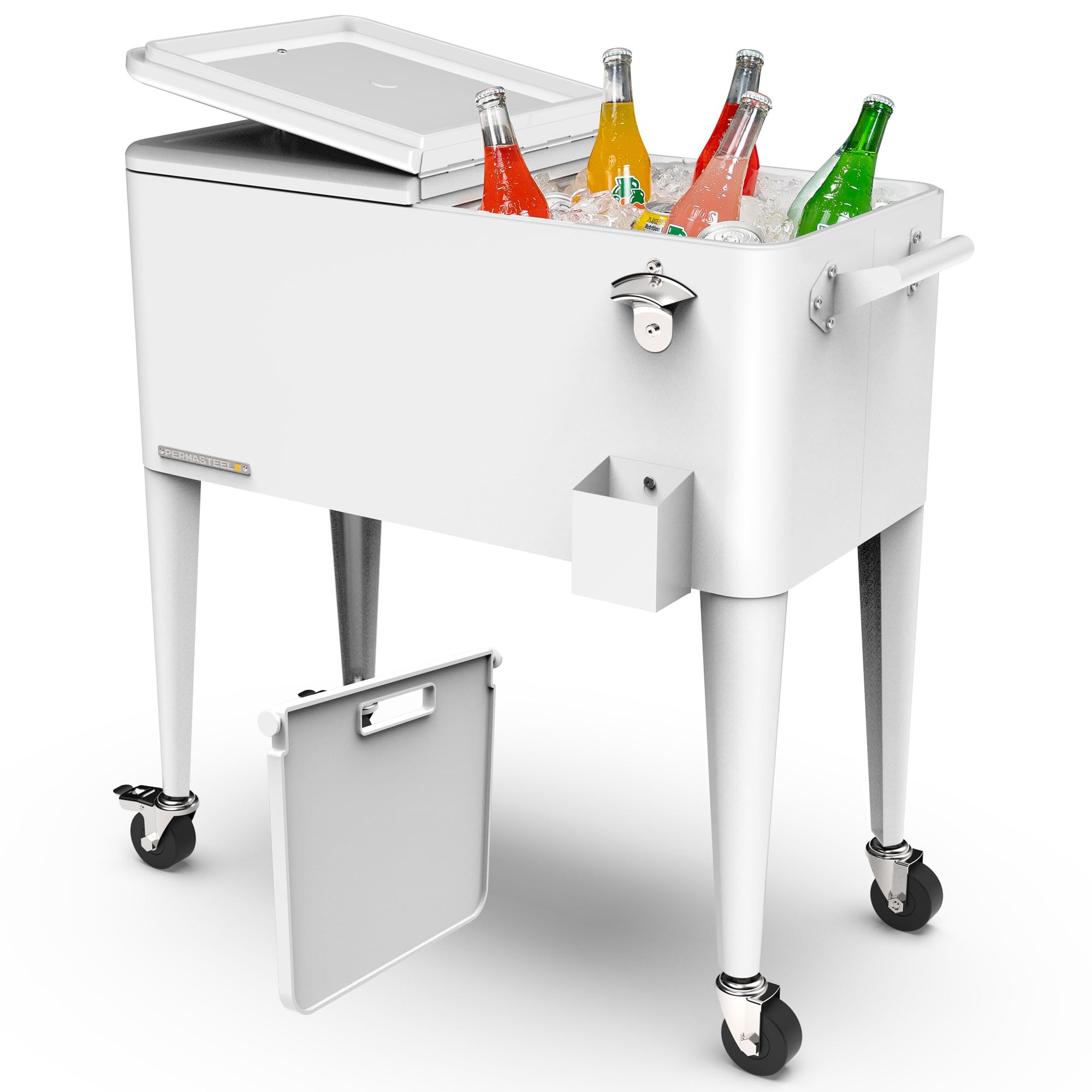 Permasteel 80-qt party cooler divider keeps beverages organized and ready for service