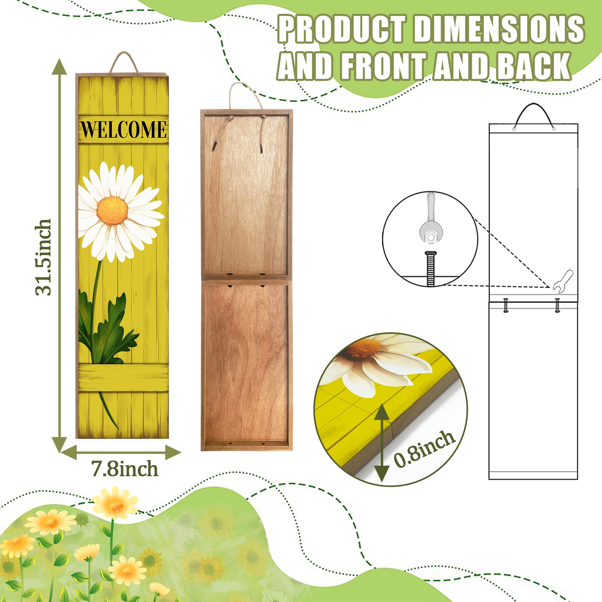 PEROUU Daisy charm on yellow board evokes renewal and seasonal charm