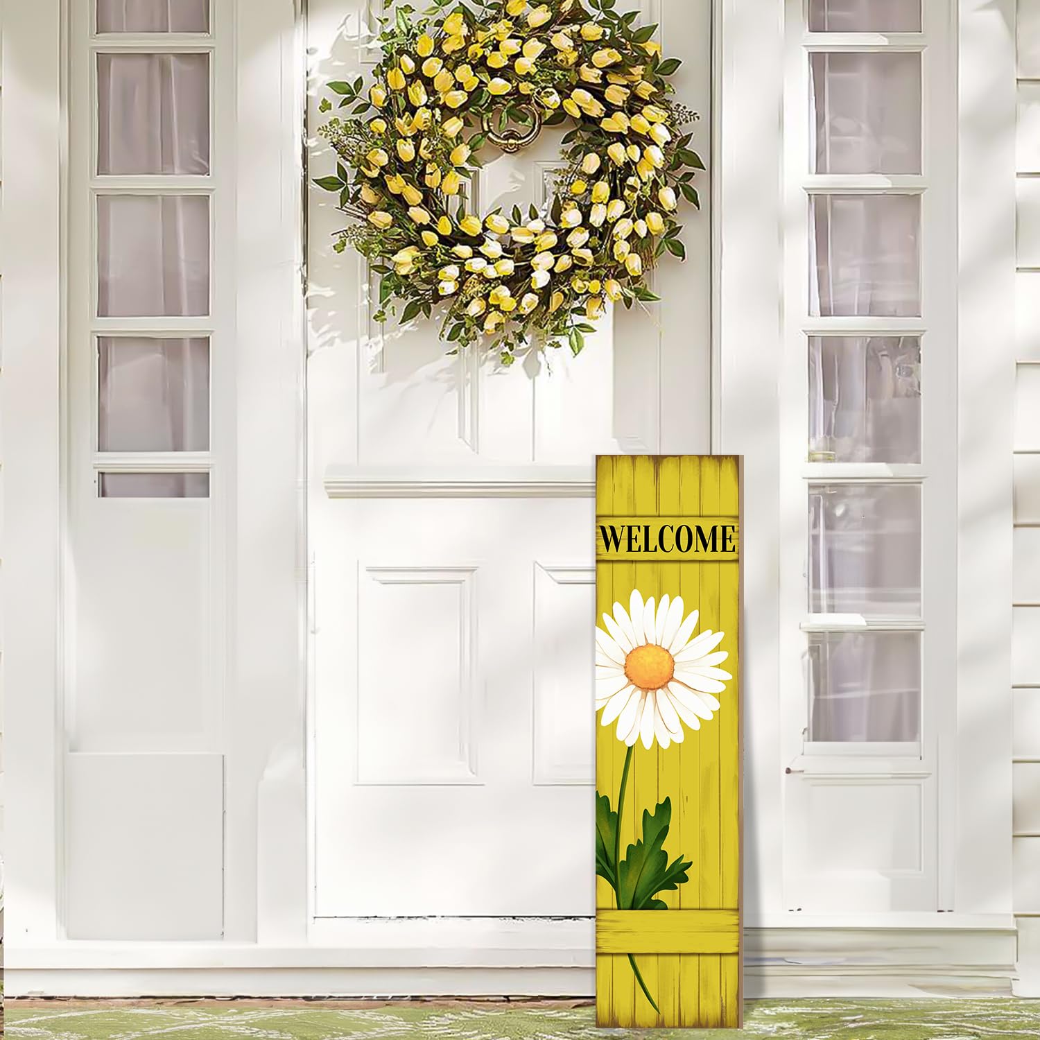 PEROUU Easy-assemble porch sign includes hanging rope for quick setup