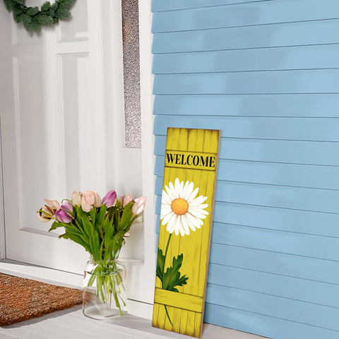 PEROUU 31.5 inch tall longboard sign offers high visibility for porch decor