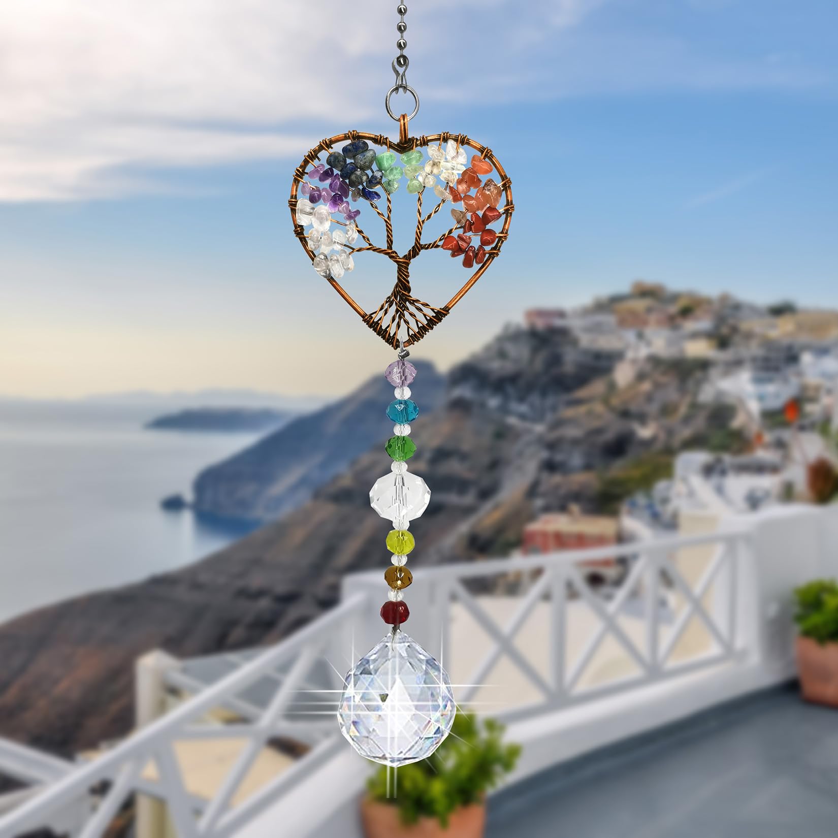 Persofine car rearview suncatcher decor brightens travel moments.