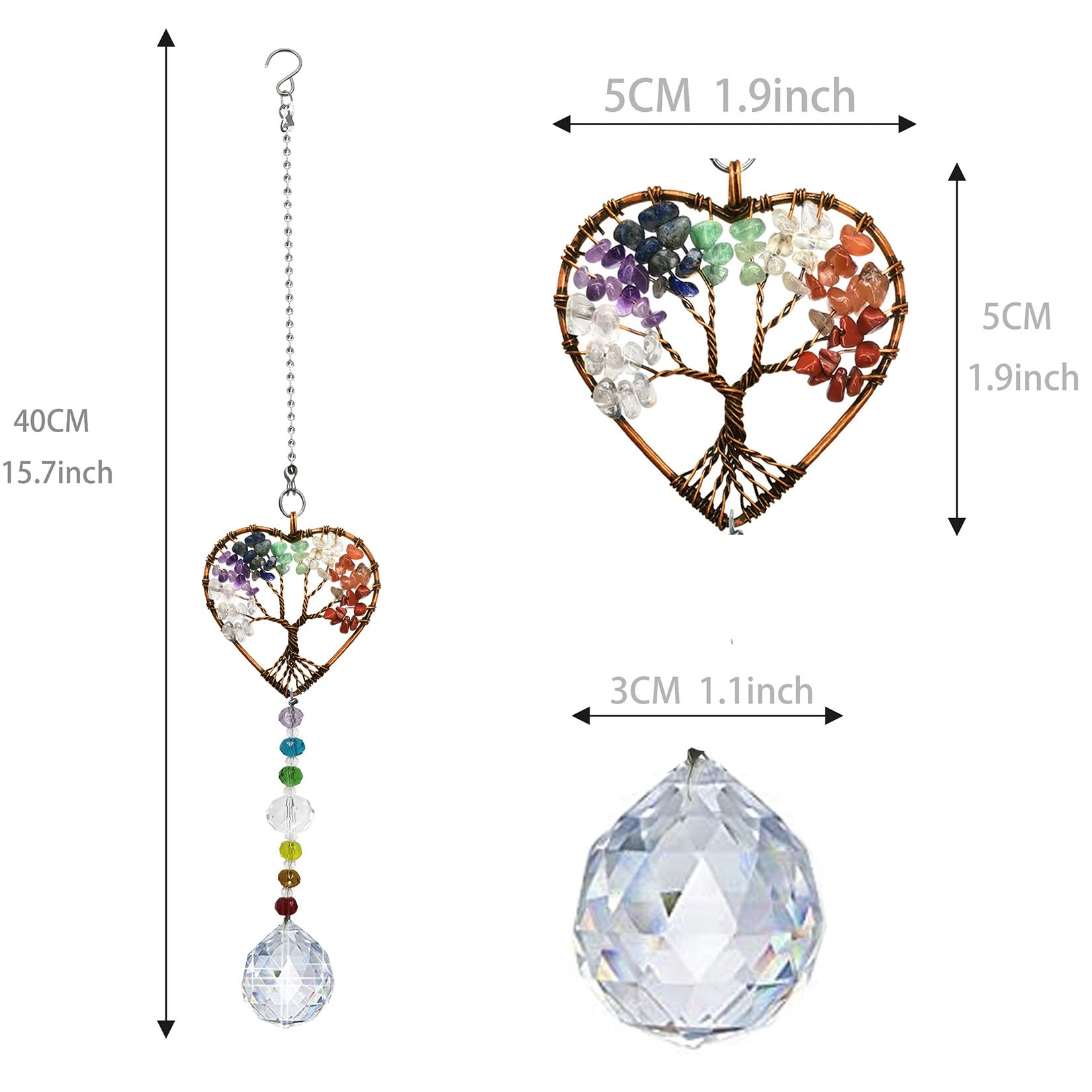 Persofine crystal ball suncatcher 40cm adds sparkle to windows and spaces.