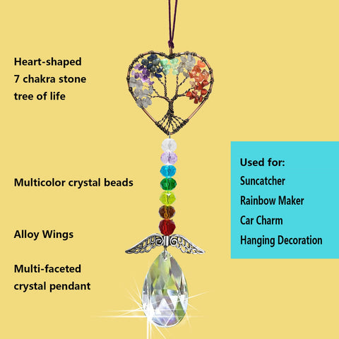 Persofine crystal point pendant with wings adds spark and focal interest to any interior.
