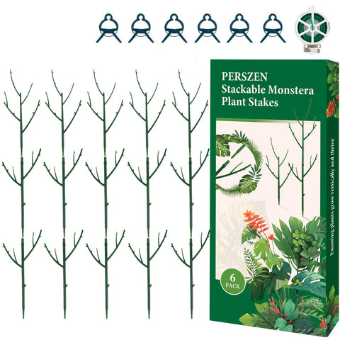 PERSZEN 15-pack stackable stake trellis supports climbing plants in pots
