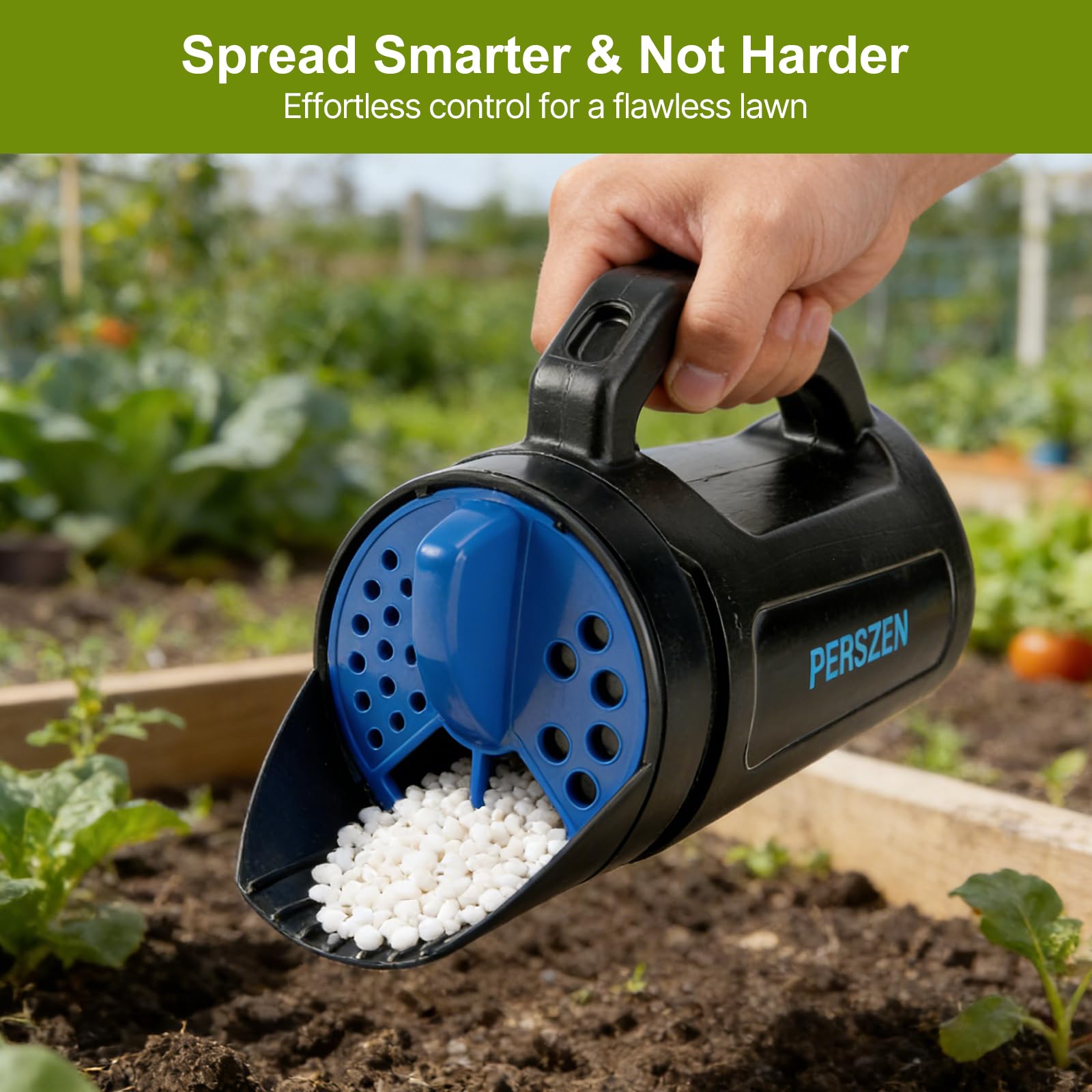 PERSZEN durable plastic construction resists fertilizer and salt corrosion.