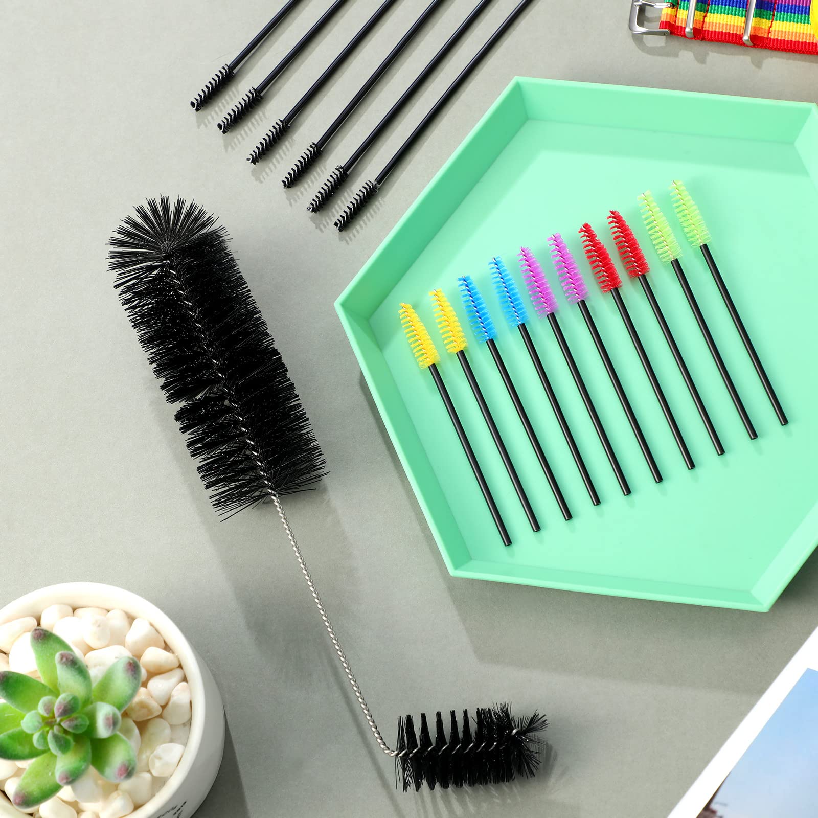 Perthlin nylon brushes with stainless handle for durable cleaning