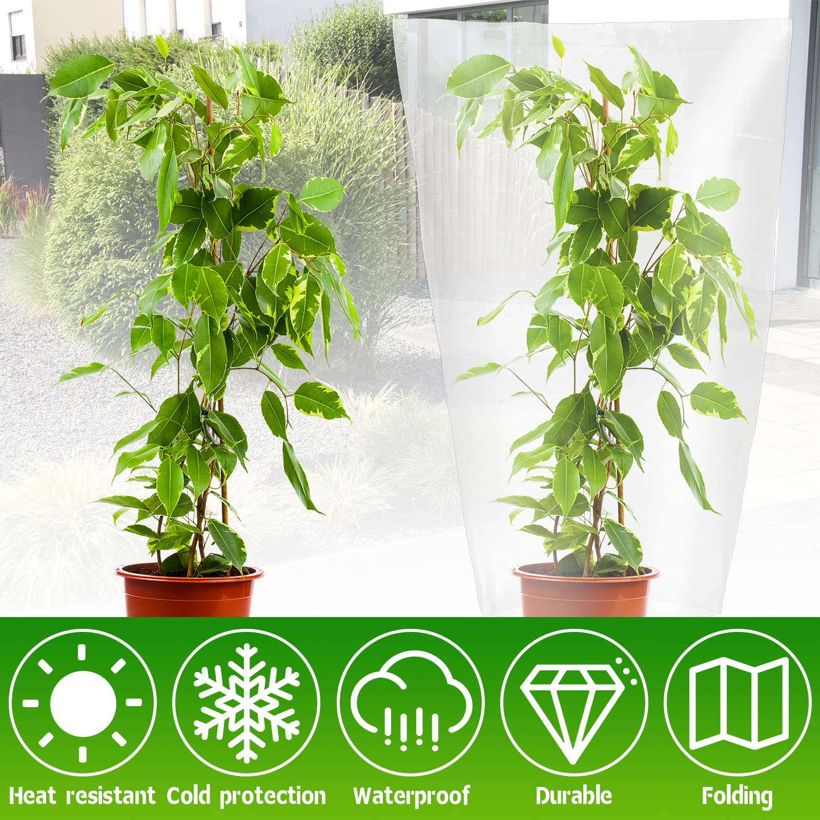 Perthlin 6pcs pack draped over tomato plants shows a micro greenhouse effect.