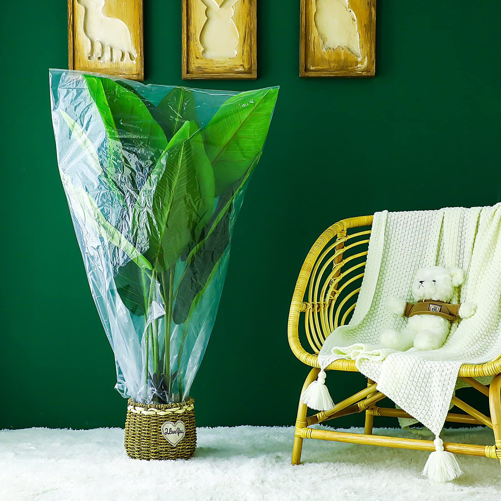 Perthlin wind-sheltering film covers on seedlings demonstrate sturdy, weather-ready material.