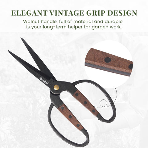 PERWIN Garden Flower Bonsai Scissors ideal for pruning in greenhouses and hydroponics.