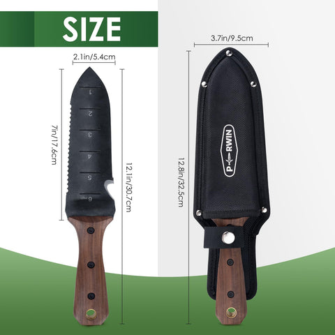 PERWIN Hori Hori Garden Knife cord-cutting edge doubles as a bottle opener