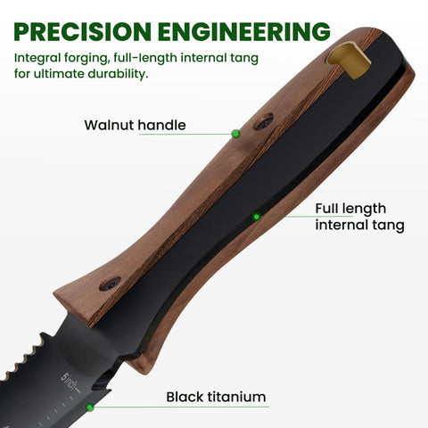PERWIN walnut ergonomic handle offers comfortable grip during use.