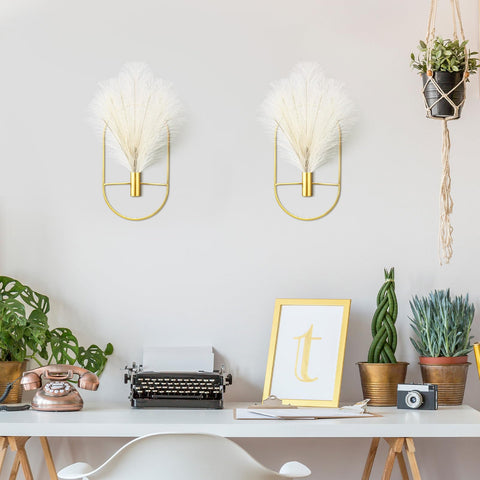 Peryiter bathroom and hallway wall planter for subtle gold accents