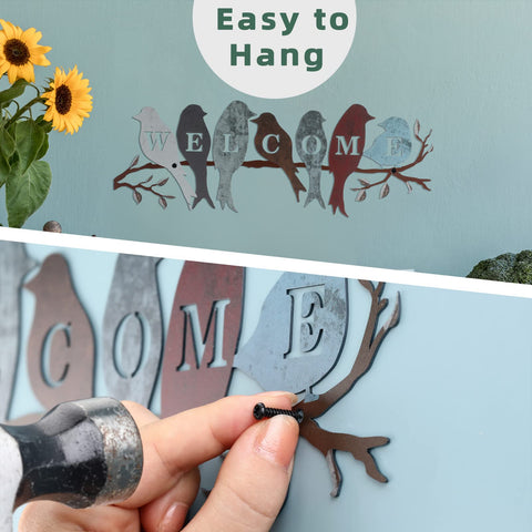 Peryiter bird-branch decor brightens garden wall with rustic charm