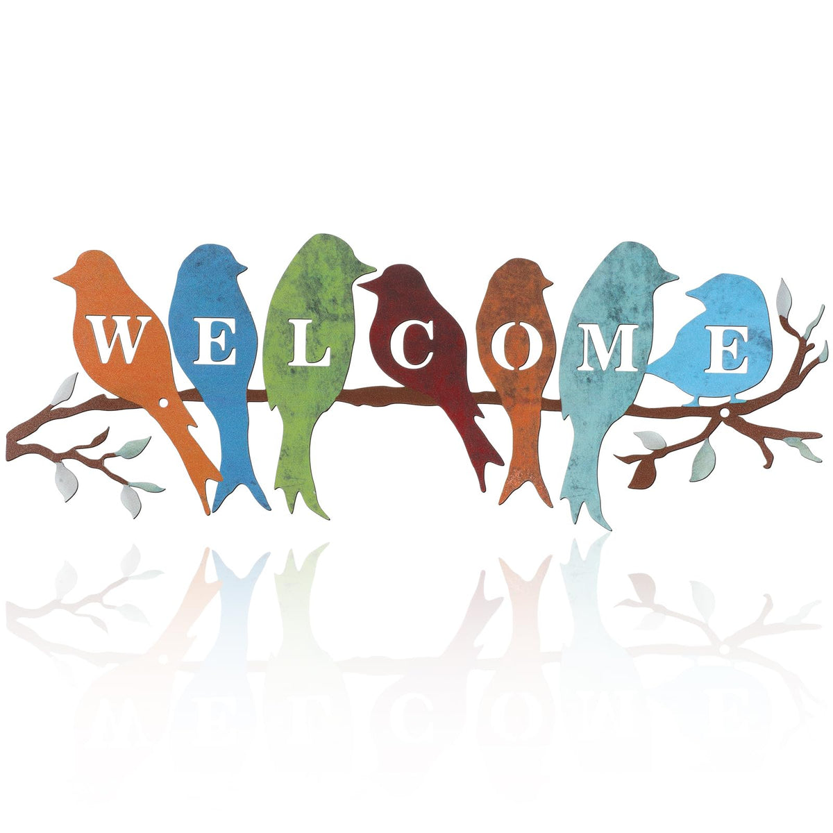 Peryiter Bird Wall Art with branch design, ideal for welcoming guests on entry walls.