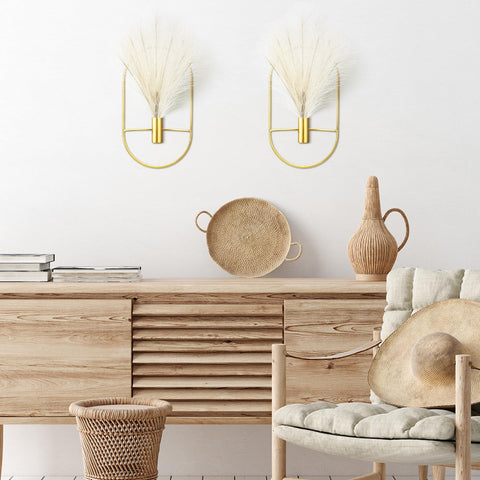 Peryiter gold oval wall decor enhances a cozy bedroom vibe