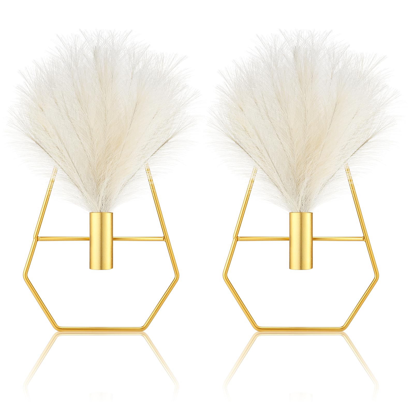 Peryiter gold geometric hanging vase adds modern flair to living room walls.