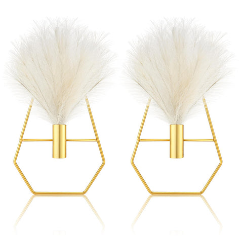 Peryiter gold geometric hanging vase adds modern flair to living room walls.