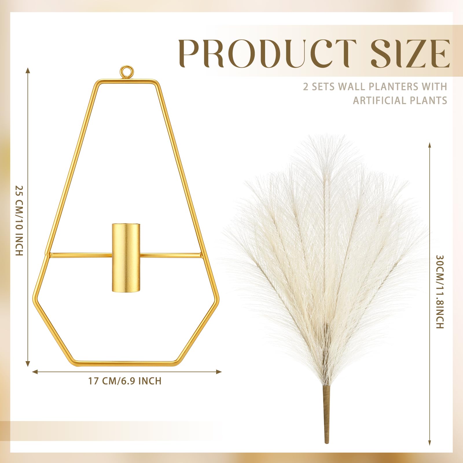Peryiter gold geometric hanging vase in gold finish elevates entryway decor.