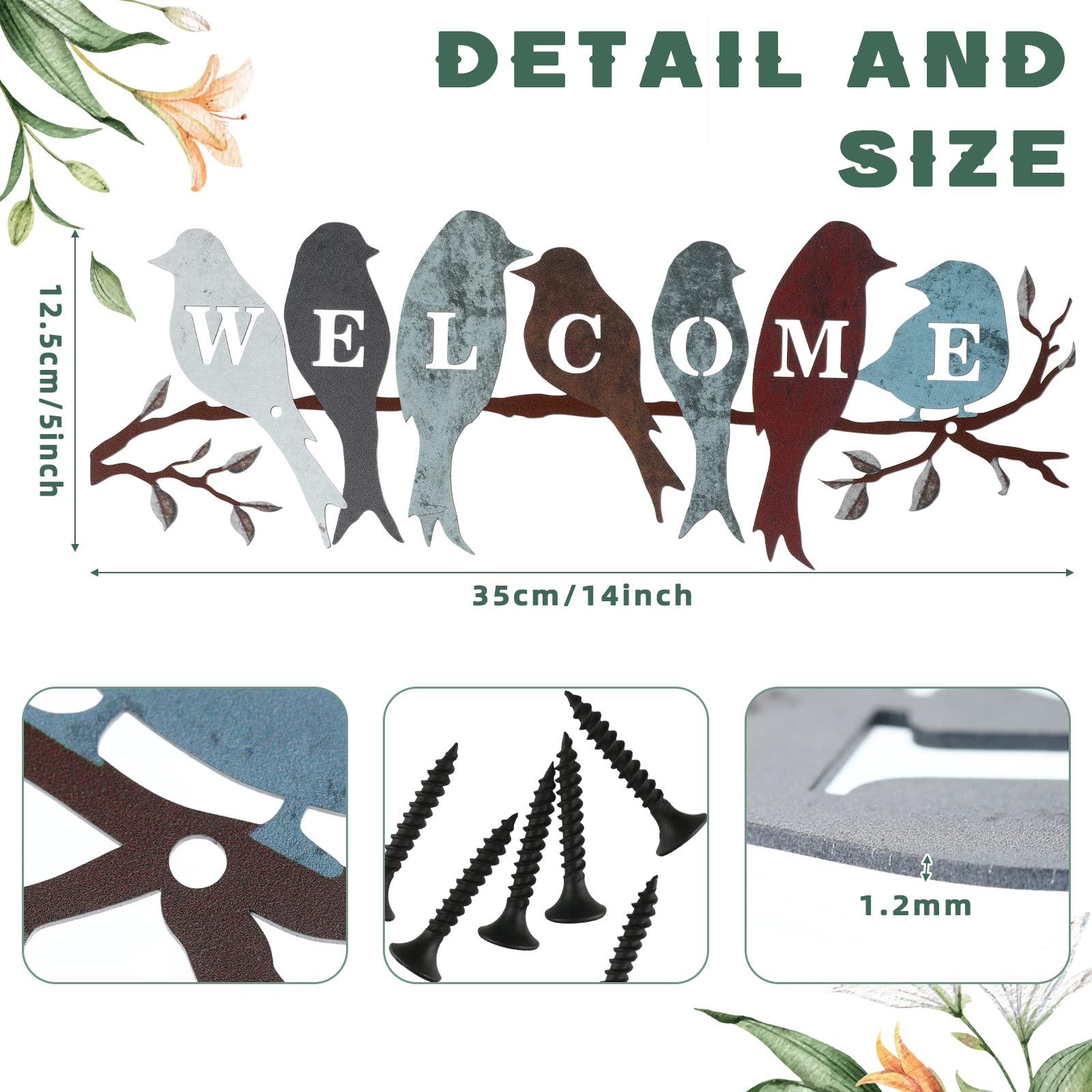 Peryiter metal welcome sign for outdoor porch enhances curb appeal