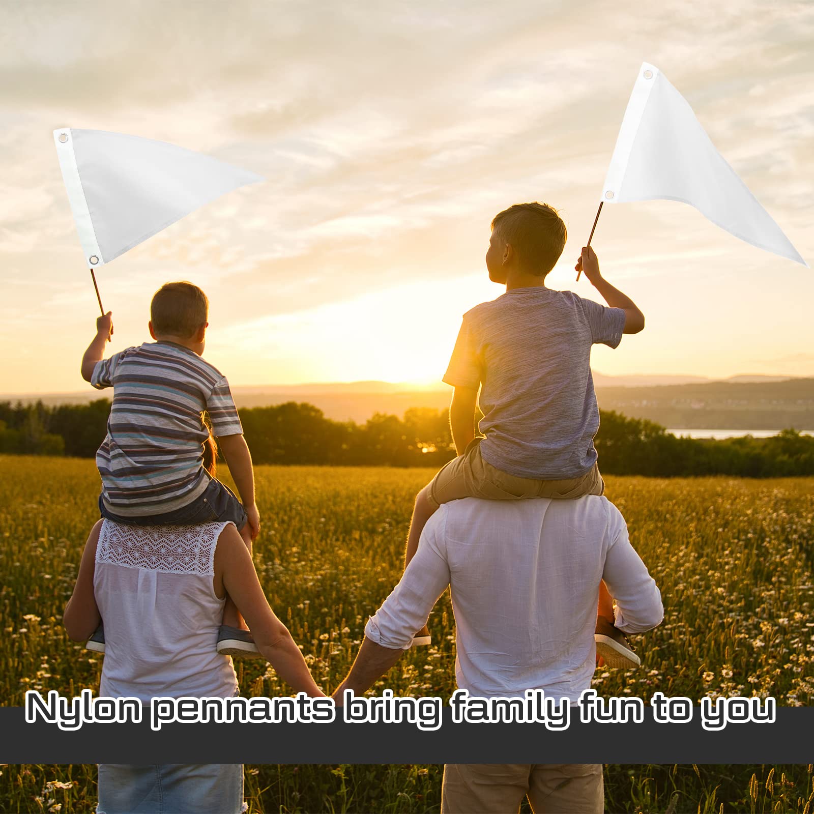 Peryiter crisp white pennant flag for bold event color