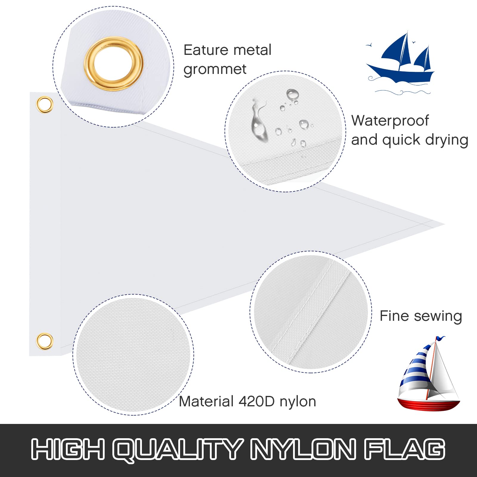 Peryiter pennant flag designed for outdoor use with canvas header
