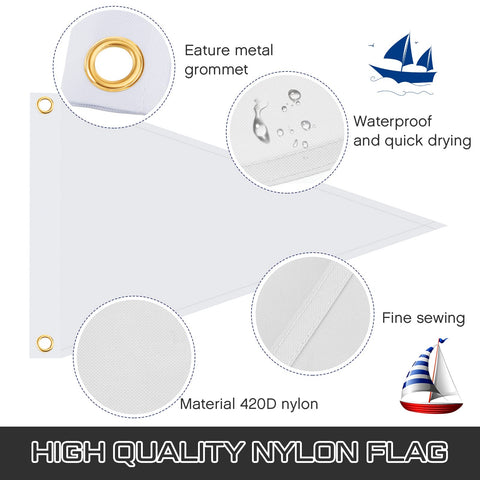 Peryiter pennant flag designed for outdoor use with canvas header