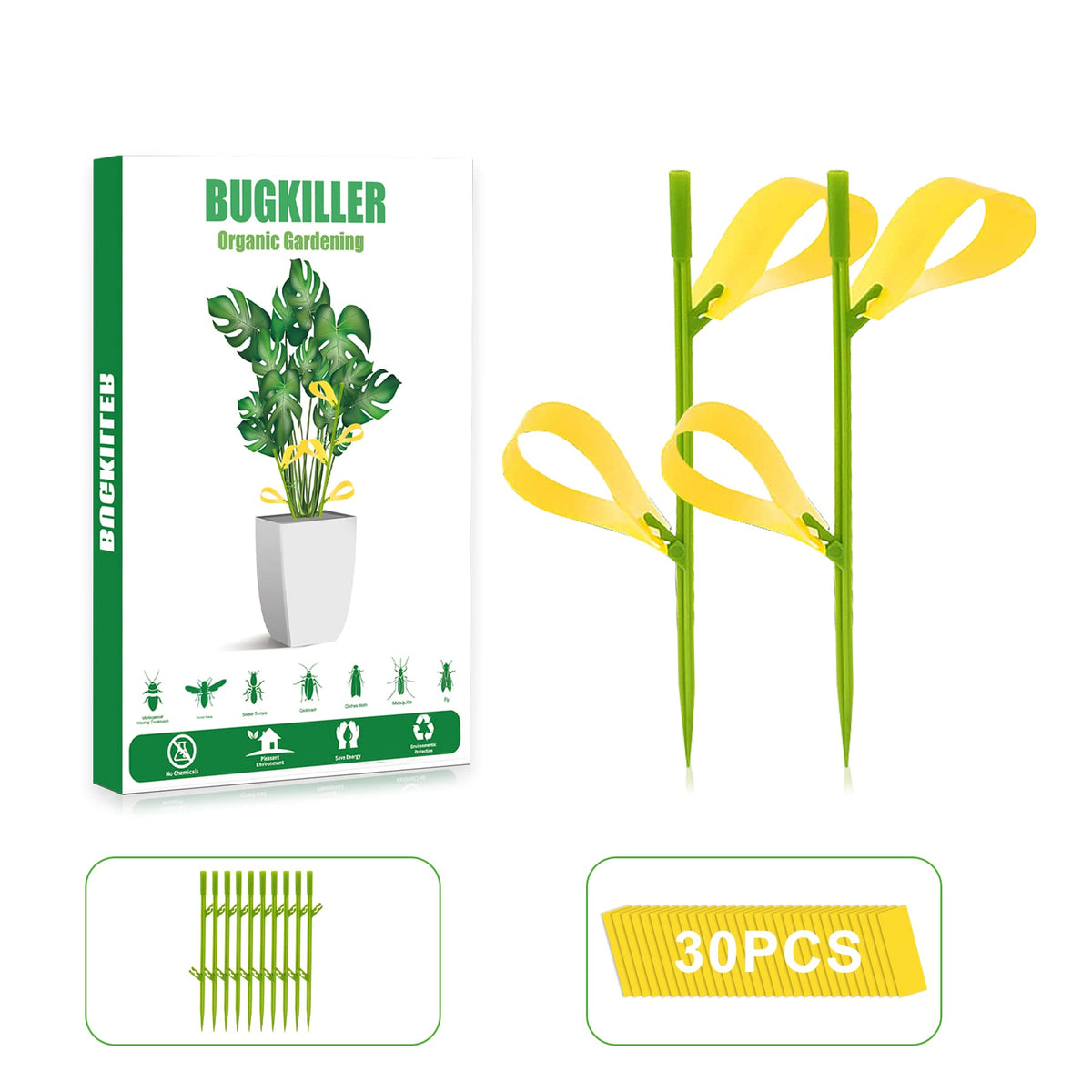 PESTCON 30-pack indoor traps pack shot for home use on houseplants.