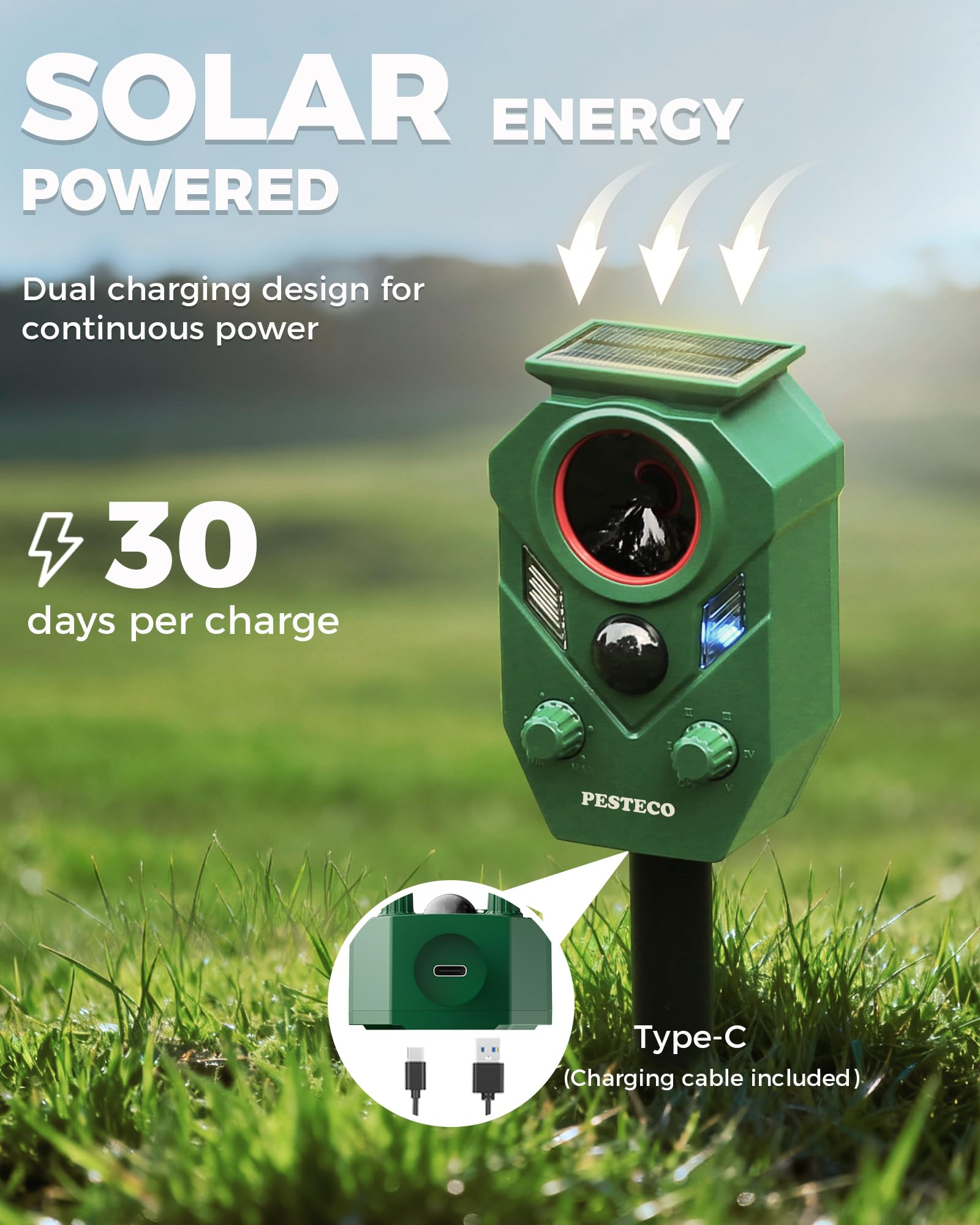 PESTECO ground stake setup for easy yard deployment