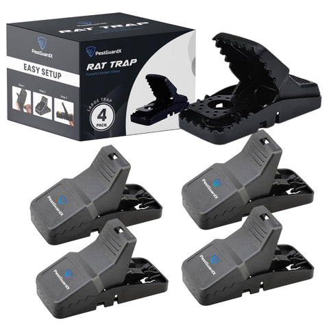 PestGuardX large rat trap front view showing heavy-duty snap design for indoor and outdoor control