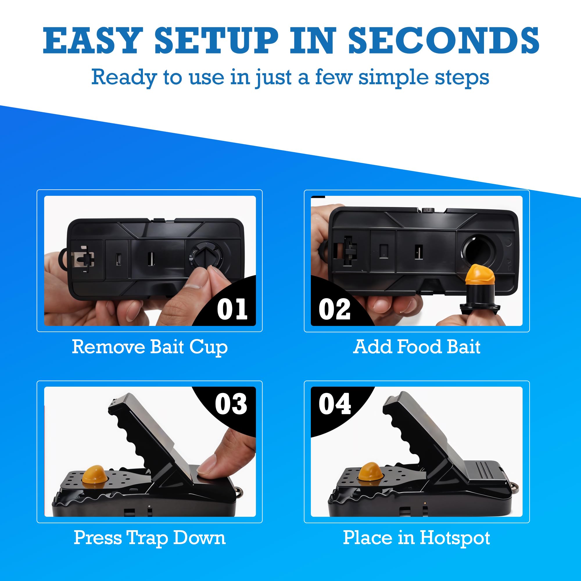PestGuardX weather-resistant plastic trap shown in outdoor setting for garages and gardens