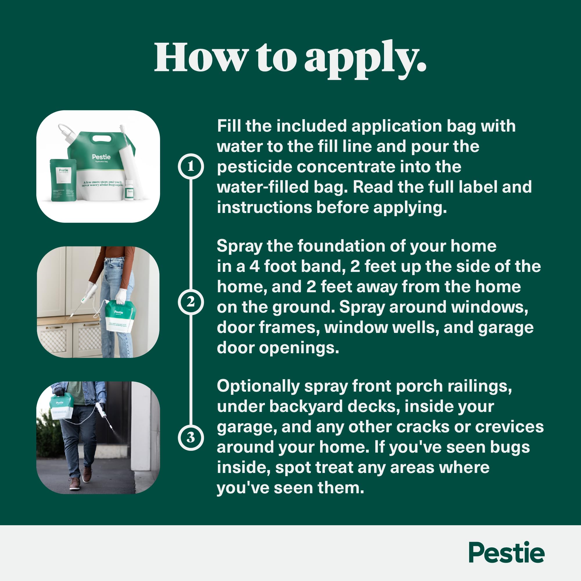 Pestie application step-by-step guides quick, mess-free, do-it-yourself spraying.