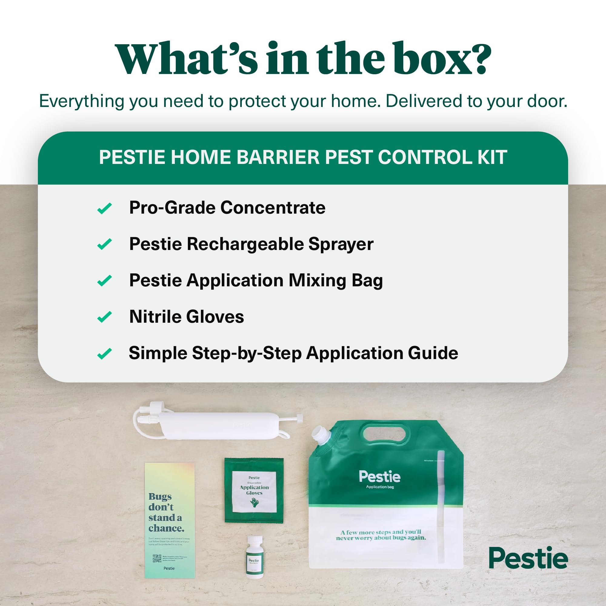 Pestie professional-grade protection illustration highlights strong, long-lasting results.