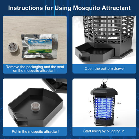 PestMentor Bug Zapper illuminated with 365nm UV light attracting insects.