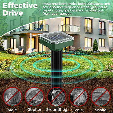 PestMentor Easy-installation mole deterrent ready for quick backyard setup