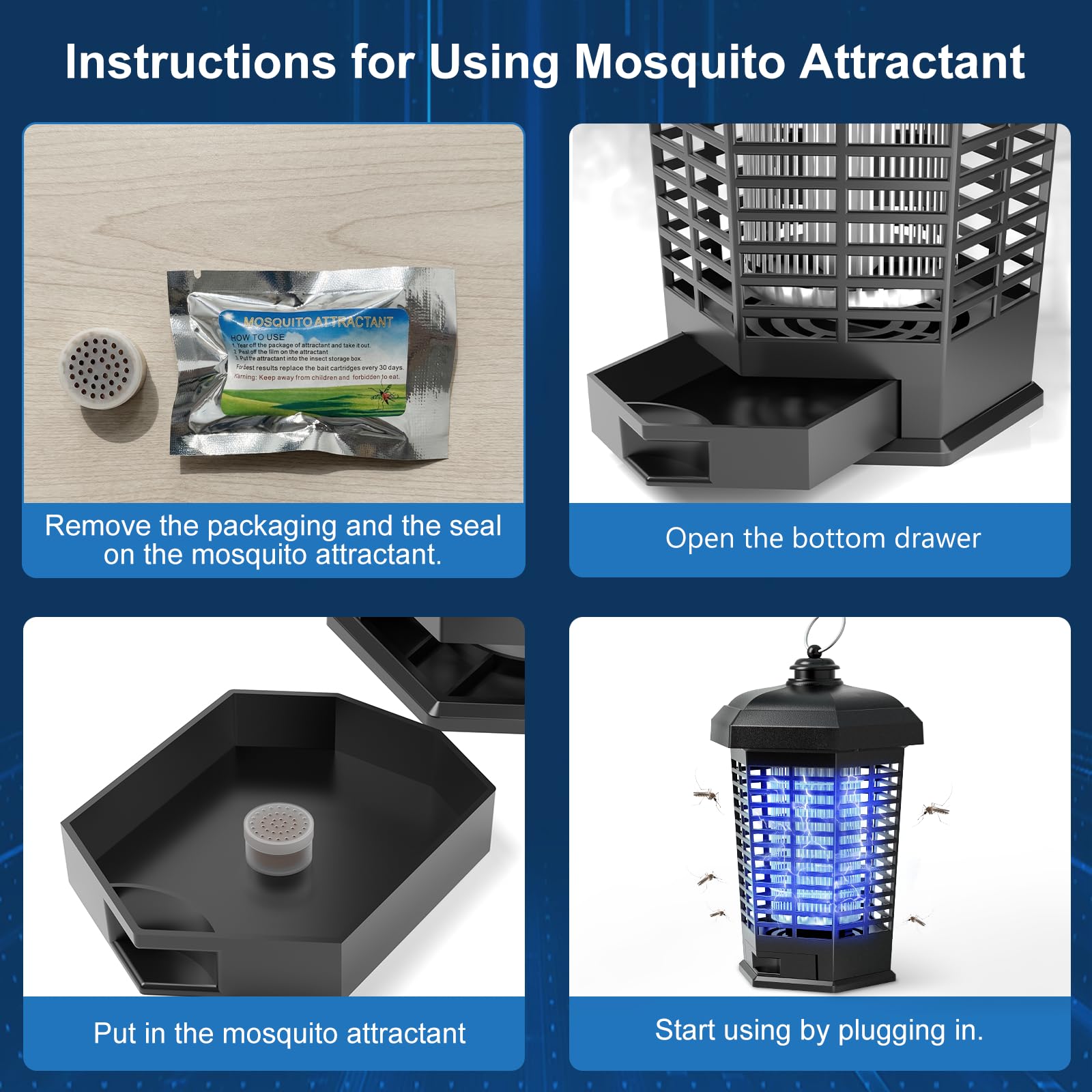 PestMentor Flying Insect Zapper IPX4 ensures rain-ready outdoor use.