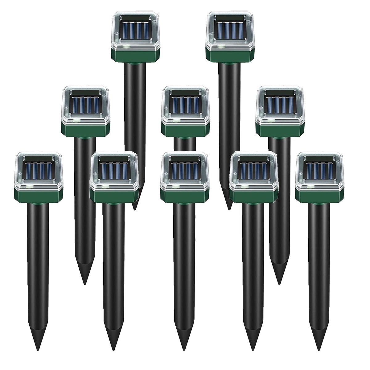 PestMentor Mole Repellent Solar Panel protecting a green lawn from burrowing pests.