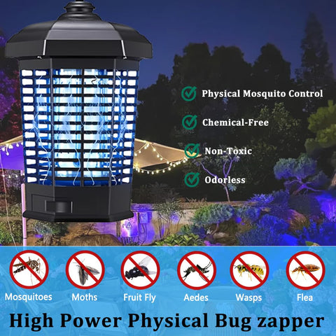 PestMentor Mosquito Trap with 15W lamp attracts pests over large outdoor areas.