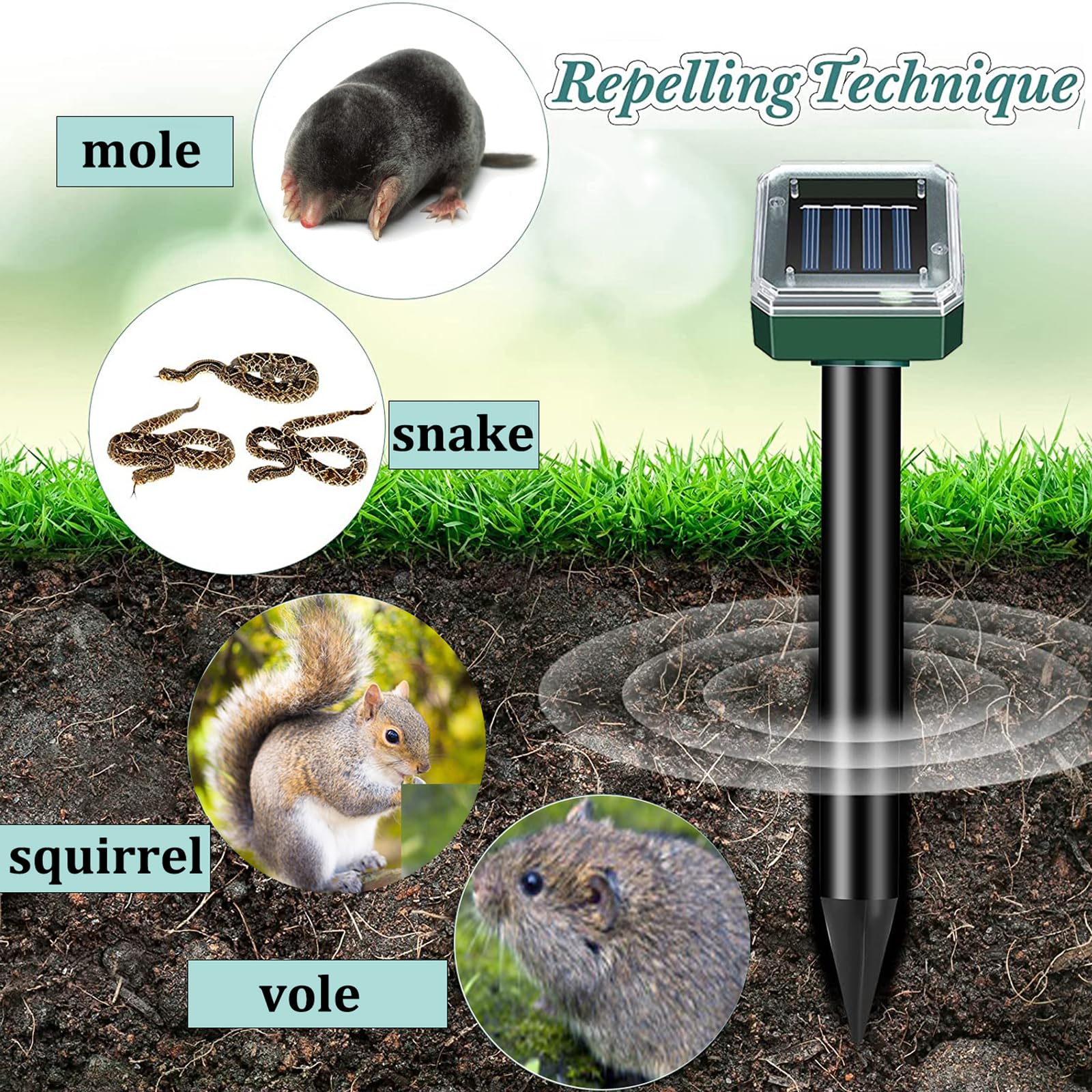 PestMentor ultrasonic pulse deterrent emits signals to deter pests around the garden