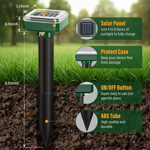 PestMentor weatherproof ABS housing withstands rain and sun for year-round use.