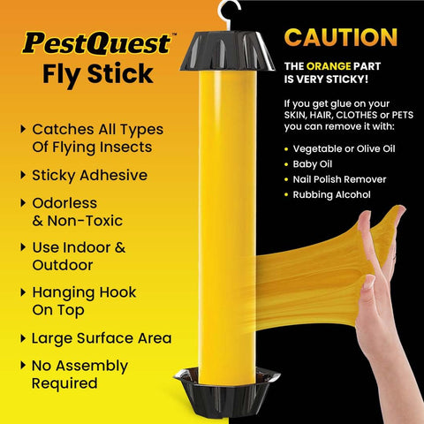PestQuest Sticky Fly Stick hanging option for versatile placement