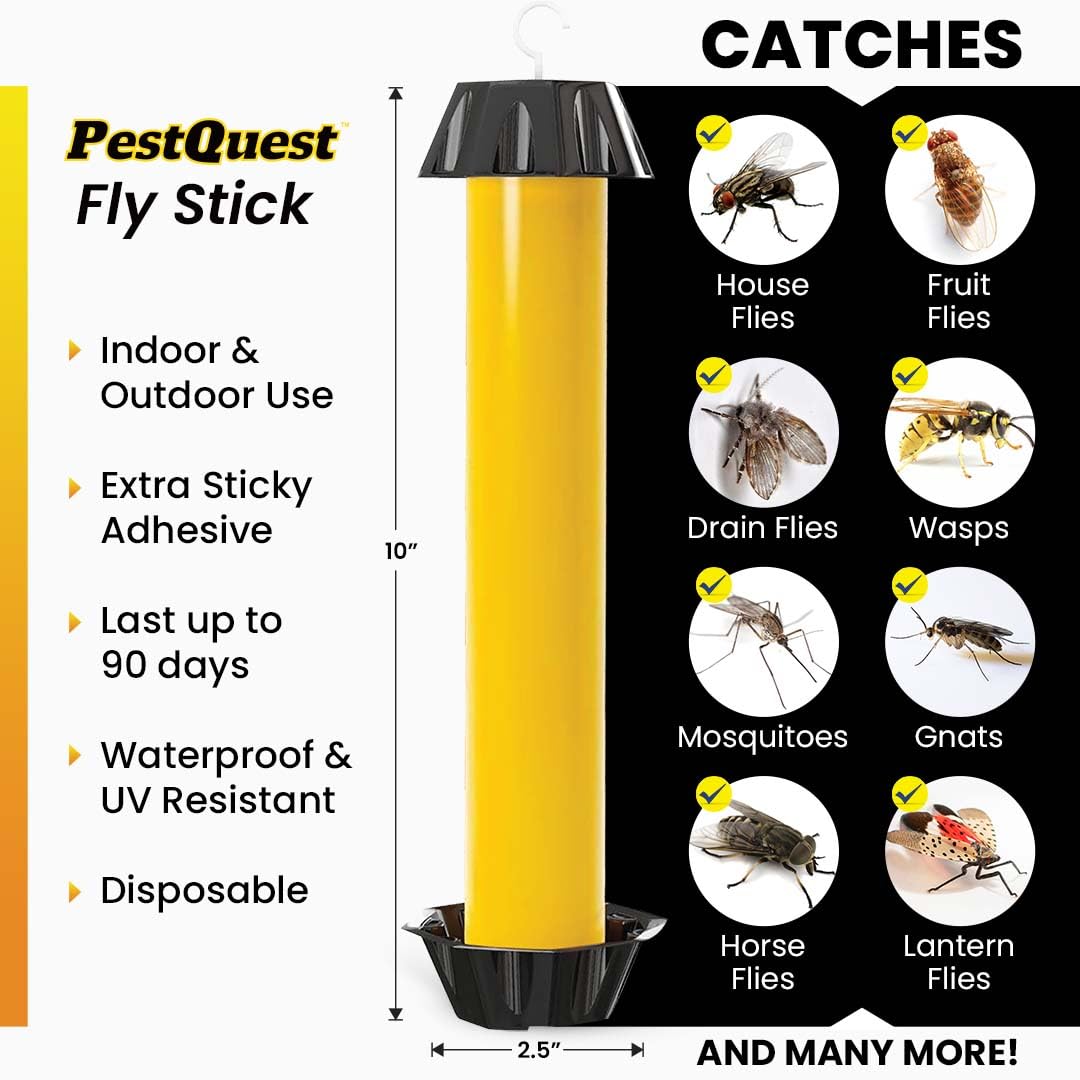 PestQuest Sticky Fly Stick for indoor use, ready to attract pests