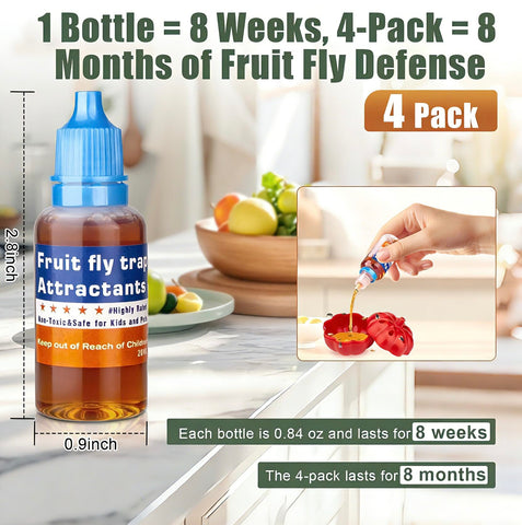 Pestvanish fruit fly trap refill liquid kitchen use promotes sanitation without harsh chemicals.
